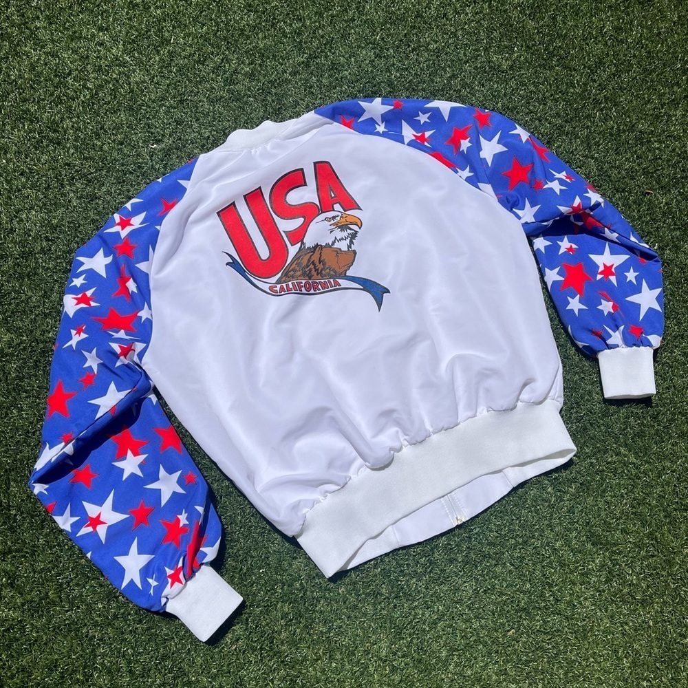 VTG 80’s USA Themed Police Games White Jacket - Picture 2 of 7